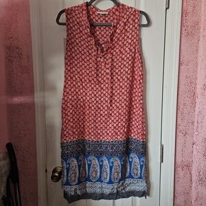 Beachlunchlounge Red and White Patterned Dress